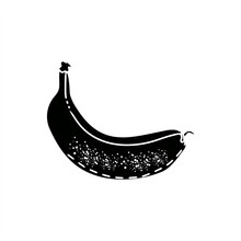 Minimalistic Styled Monochrome Silhouette Illustration Of A Curved Yellow Banana