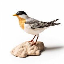 Least Tern Bird Isolated On White Background.