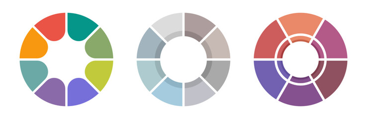Wall Mural - set of vector infographic design round color templates. business concept.