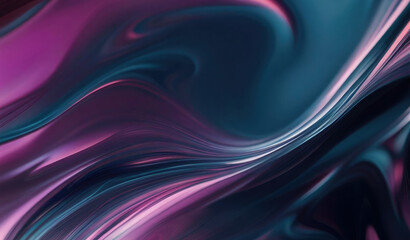 Poster - Vibrant and dark colored, futuristic technology concept abstract smooth and sot wavy curvy lines background, banner design.