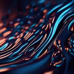 Poster - Vibrant and dark colored, futuristic technology concept abstract smooth and sot wavy curvy lines background, banner design.