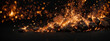 Detail of fire sparks isolated on black background