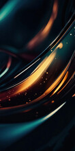 Vibrant And Dark Colored, Futuristic Technology Concept Abstract Smooth And Sot Wavy Curvy Lines Background, Banner Design.