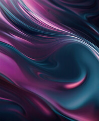 Poster - Vibrant and dark colored, futuristic technology concept abstract smooth and sot wavy curvy lines background, banner design.