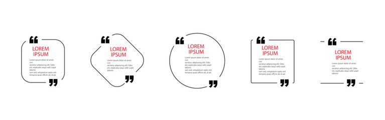 Inspirational quote for your opportunities. Speech bubbles with quote marks. Vector illustration