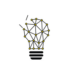 Poster - Light bulb, creative logo vector illustration. Mix electric lamp and