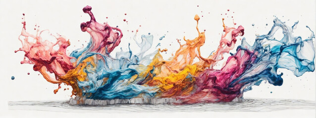 Wall Mural - Colorful ink in water