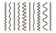 Marker wavy line set in white background. Simple outline design element