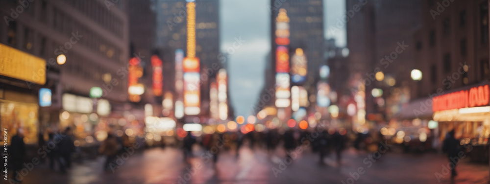 Defocused blur across urban buildings in New York City Stock Photo ...