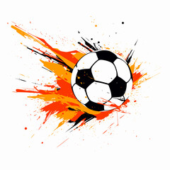 Wall Mural - soccer ball splash colors flat. Created using Generative AI Technology