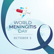 World Meningitis Day design template good for celebration. meningitis ribbon vector illustration. flat ribbon design. flat design. vector eps 10.