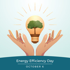 Wall Mural - Energy Efficiency Day design template good for celebration usage. globe vector illustration. globe illustration. vector eps 10. flat design.