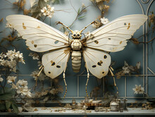 A Giant White Moth On A Wall, Abstract