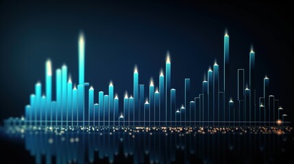 Poster - Increasing arrows and a company graph strategy analysis trading data money market background. generative ai