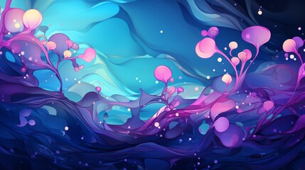 Wall Mural - An abstract background with a fluid bubble pattern with waves and interesting shapes. Generative AI. 