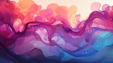 Sticker - An abstract background with a fluid bubble pattern with waves and interesting shapes. Generative AI. 