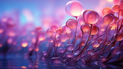 Wall Mural - An abstract background with a fluid bubble pattern with waves and interesting shapes. Generative AI. 