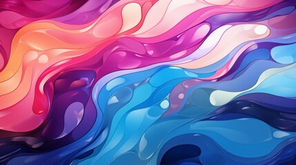 Wall Mural - An abstract background with a fluid bubble pattern with waves and interesting shapes. Generative AI. 