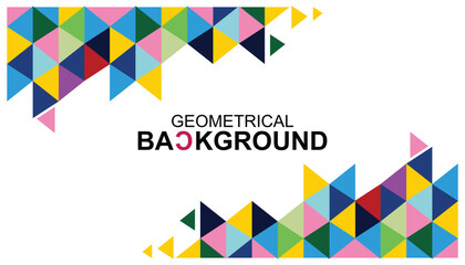 Poster - Geometric colorful background. Geometric background with triangles. Vector illustration for your design. Eps 10. Abstract geometric background with place for your text