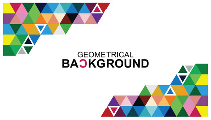 Poster - Geometric colorful background. Geometric background with triangles. Vector illustration for your design. Eps 10. Abstract geometric background with place for your text