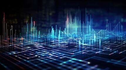 Poster - Stock exchange, economic graphs and diagrams, business and financial principles and reports. generative ai