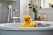 © top images - Cute little yellow rubber duck. Fun toy for baby bath.