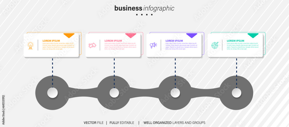 Set of infographic elements data visualization vector design template ...