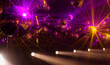 © serhii - disco music background with mirror balls and colorful rays