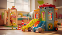 A Lively Playroom Filled With Colorful Toys