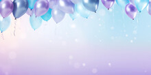 Background With Blue, Silver, Purple, White Balloons
