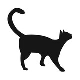 Fototapeta Koty - Vector isolated silhouette cat standing