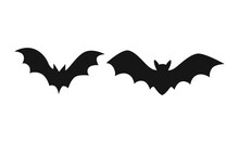 Vector Bat Vampire Vector. Scary Ghost Bat Silhouette Flying Out To Suck Blood On Halloween