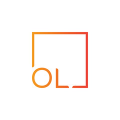 Creative initial letter OL square logo design concept vector