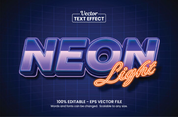 Wall Mural - glowing night show neon light, editable graphic style text effect