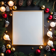 Wall Mural - christmas greeting card and lights