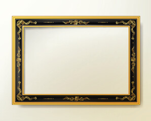 Poster - Decorative vintage frame and border Black, Gold and black photo frame