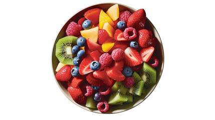 Wall Mural - Natural and fresh fruit salad isolated on transparent background