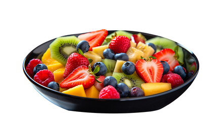 Wall Mural - Natural and fresh fruit salad isolated on transparent background