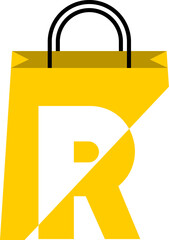 Wall Mural - Shopping bag with R initial