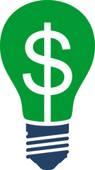 Wall Mural - Light bulb with dollar inside