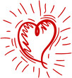 © Jira - vector illustration collection red heart. Set vector red heart hand drawn for Valentine's Day