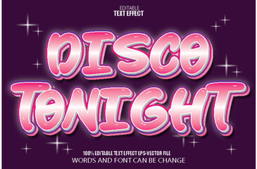 Poster - Disco Tonight Editable Text Effect 3D Modern Style