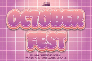 Poster - October Fest Editable Text Effect Flat Gradient Style