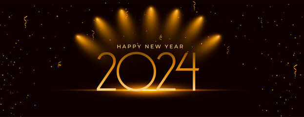 Poster - 2024 new year wishes wallpaper with spot light effect