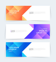 Sticker - Geometric banner design with Vector presentation template.