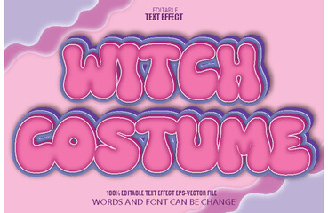 Wall Mural - Witch Costume Editable Text Effect 3D Flat Gradient Style