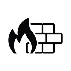 Internet security firewall vector icon