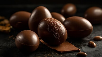 chocolate easter eggs. Generative AI