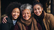© JKLoma - African american family, young daughter, mom, grandmother and great grandmother.genetarive ai