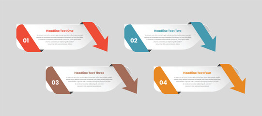 Wall Mural - Simple four step text presentation infographic element design